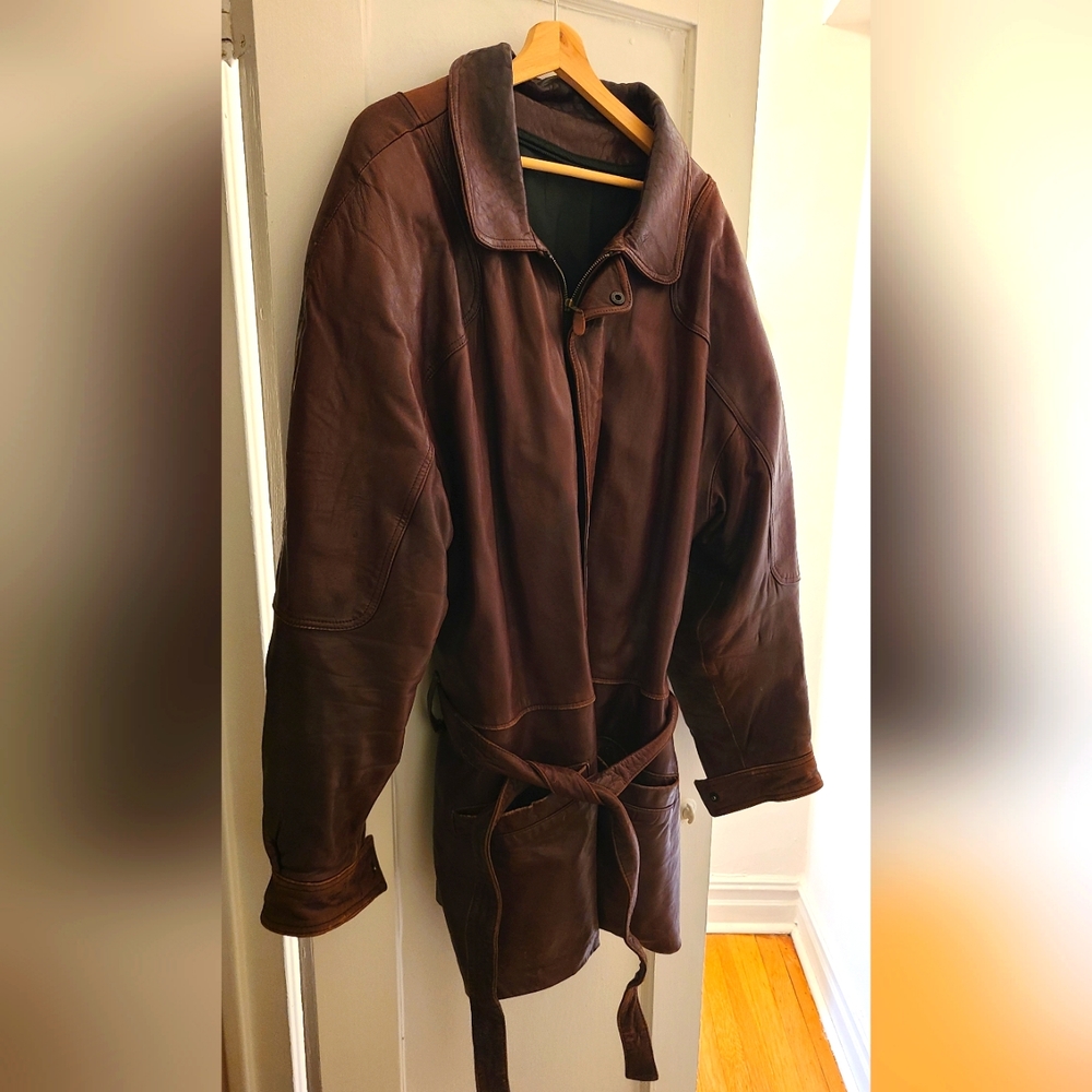 Brown Leather Coat